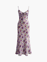 Camisole-Kleid mit Blumenmuster und Bindeband vorn